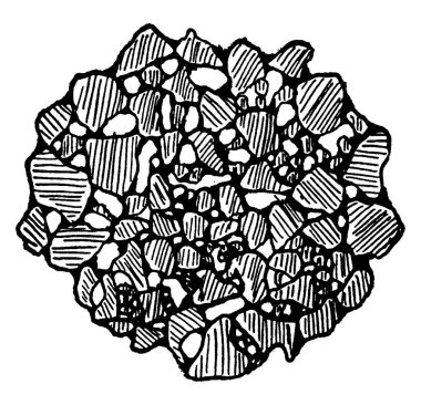 Büyütülmüş bir toprak kırıntısı. Resimdeki beyaz boşluklar havayı, klasik çizimleri ya da gravür resimlerini temsil ediyor..