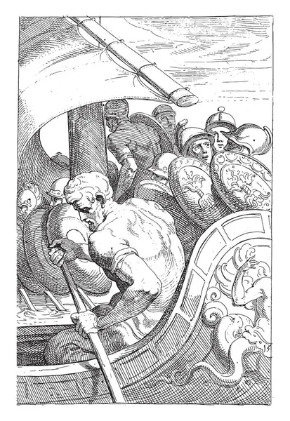 Navigation Von Odysseus Theodoor Van Thulden Nach Francesco Primaticcio Nach — Stockvektor