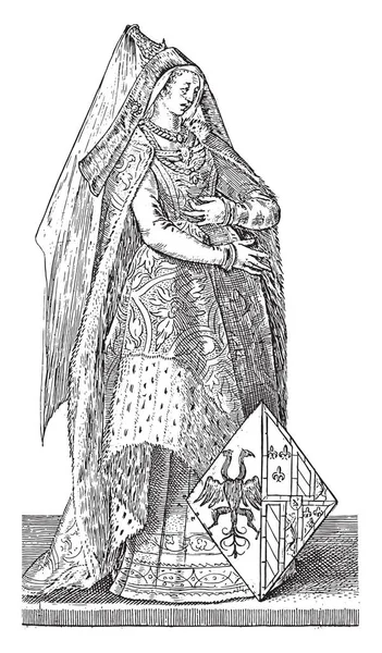 Марія Бургундська Гендрік Гольциус Честь Віллема Тібаута 1586 1587 Марія — стоковий вектор