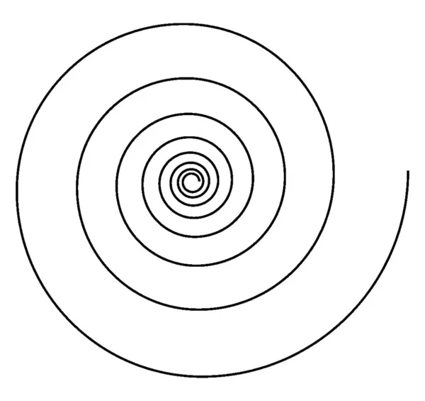 Spiral Curve Noktadan Sürekli Geri Çekilirken Bir Noktadan Sonra Yayılan — Stok Vektör