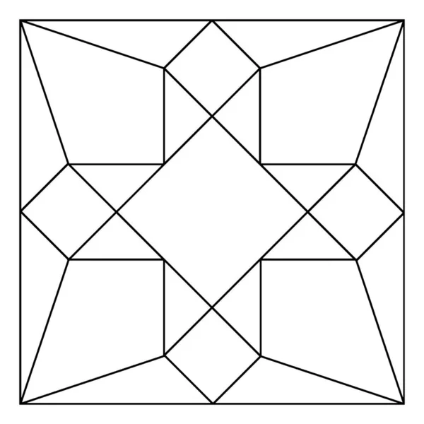 Schema Geometrico Realizzato Interamente Con Quadrati Triangoli Tetragoni Disegno Linee — Vettoriale Stock