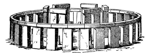 Una Tipica Rappresentazione Monumento Preistorico Stonehenge Che Consiste Anello Pietre — Vettoriale Stock