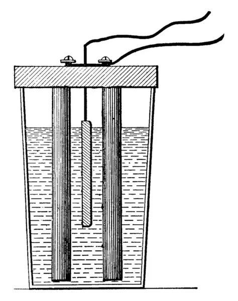 Représentation Typique Une Simple Batterie Construite Partir Acide Sulfurique Zinc — Image vectorielle