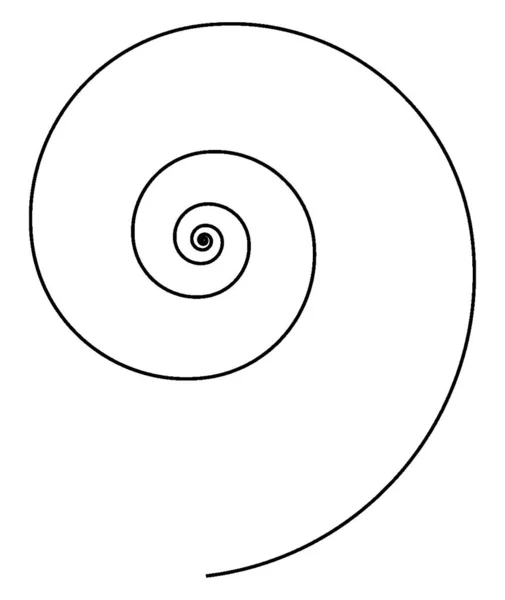 螺旋曲线是一种从一点向外伸展的曲线 同时不断地从那个点后退的曲线 古老的线条画或雕刻图解 — 图库矢量图片