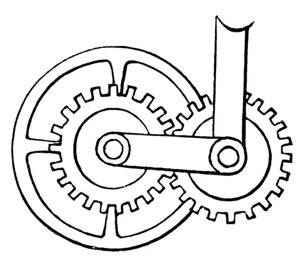 Planet Wheel Egyik Kis Fogaskerék Egy Epiciklikus Vonat Külső Kerék — Stock Vector