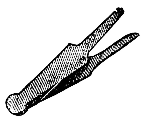 ピンセットは 髪の毛 ヴィンテージライン図面や彫刻イラストを抜くために使用される小さなツールです — ストックベクタ