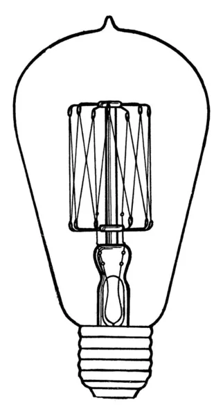 Вольфрамова Електрична Лампа Яка Виробляє Світло Завдяки Електричному Нагріванню Вінтажному — стоковий вектор