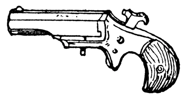 Uma Pistola Pequeno Médio Porte Com Uma Câmara Integrada Cano —  Vetores de Stock