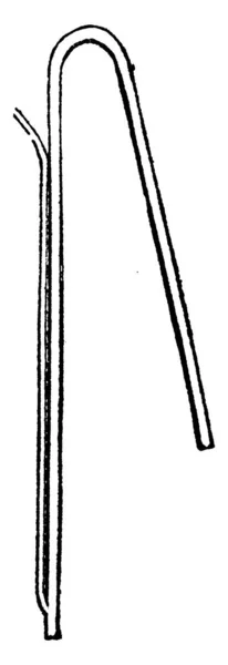 Изогнутая Трубка Которой Жидкости Поток Рисунок Винтажной Линии Гравировка Иллюстрации — стоковый вектор