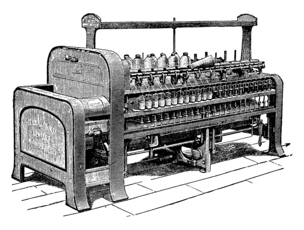 Throstle Est Faite Avec Deux Ensembles Rouleaux Dessin Chaque Côté — Image vectorielle