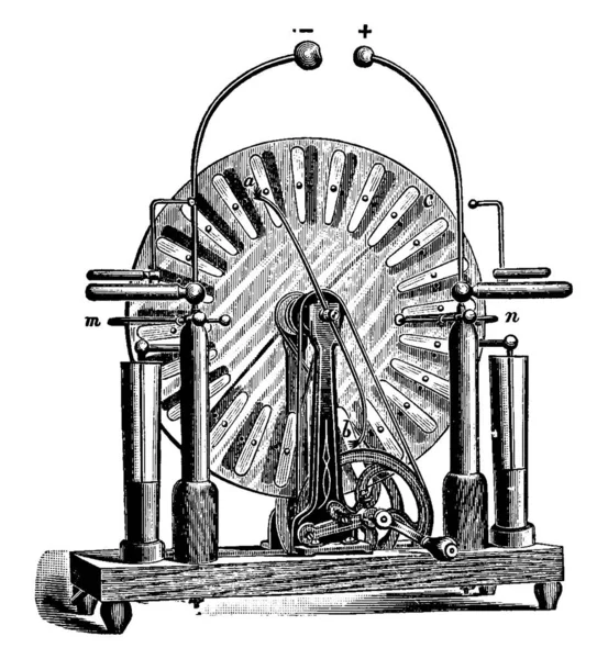 Машина Вімгерста Яка Використовується Генерації Невеликої Кількості Статичної Електрики Яка — стоковий вектор