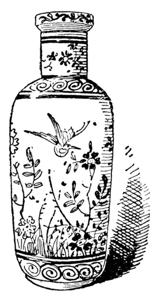 Типичное Представление Постиша Выгравированное Красивыми Цветами Листьями Птицами Дизайн Представляет — стоковый вектор