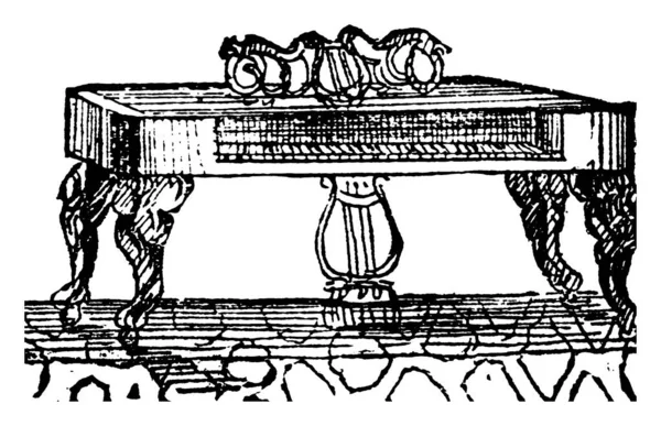 피아노 현악기 빈티지 선그리기 — 스톡 벡터