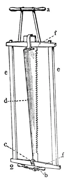 Огромная Пила Рукоятками Сверху Снизу Используемая Вертикальном Положении Управляется Двумя — стоковый вектор