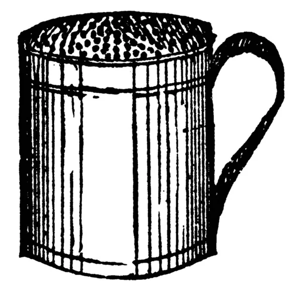Een Pepper Box Peper Strooien Voedsel Vintage Lijntekening Graveerillustratie — Stockvector