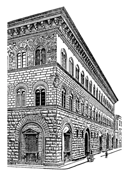 美第奇宫 Palazzo Medici 也被称为美第奇 里奇卡迪宫 Palazzo Medici Riccardi 是佛罗伦萨都市的所在地 也是位于意大利佛罗伦萨的一座博物馆 — 图库矢量图片