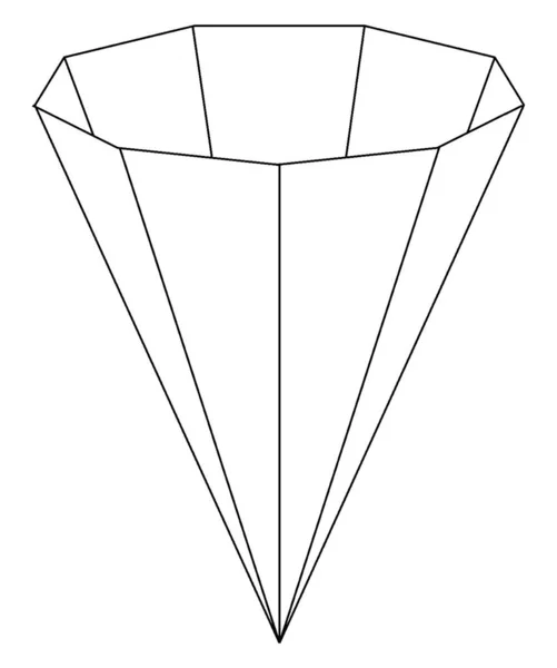Base Nonagon Faces Isosceles Triangles Pyramid Inverted Meaning Vertex Bottom — Stock Vector