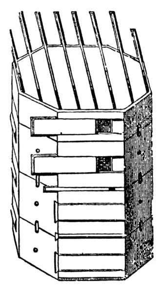 Stewarton Hive Une Sorte Ruche Historique Avec Trois Boîtes Reproduction — Image vectorielle