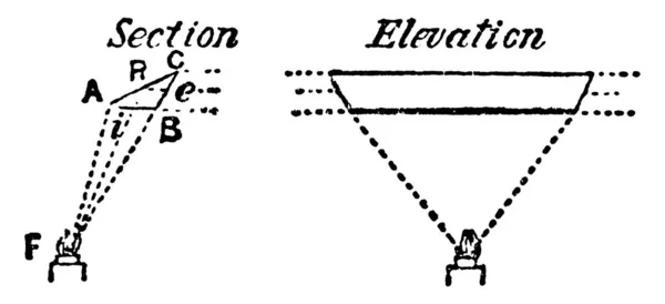 Observado Que Rayo Cayendo Anillo Prismoide Abc Refractado Doblado Dirección — Archivo Imágenes Vectoriales