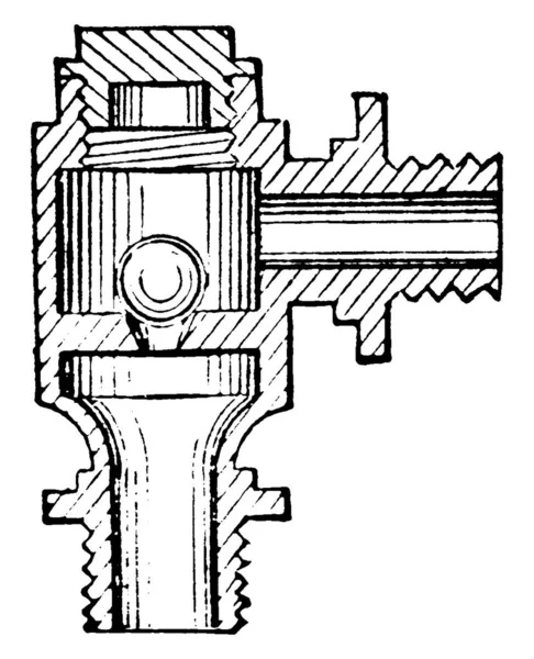 Back Pressure Valve Valve Used Keep Backwards Pressure Steam Piston — Stock Vector