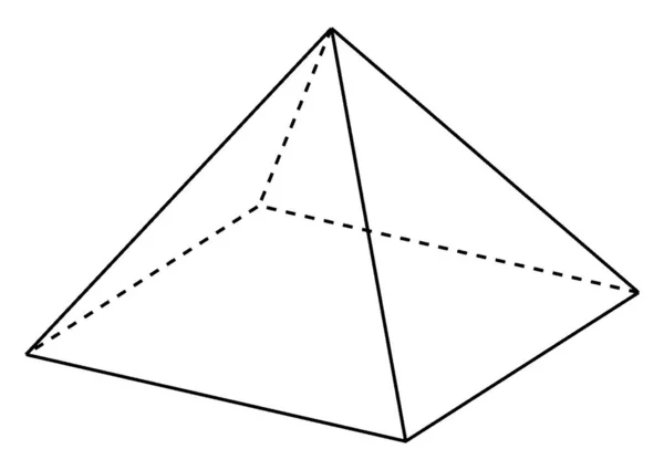 Geometrische Konstruktion Einer Rechteckigen Pyramide Mit Versteckten Kanten Die Basis — Stockvektor