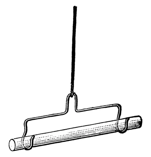 Une Tige Dans Étrier Fil Verrouillé Par Fil Dessin Ligne — Image vectorielle