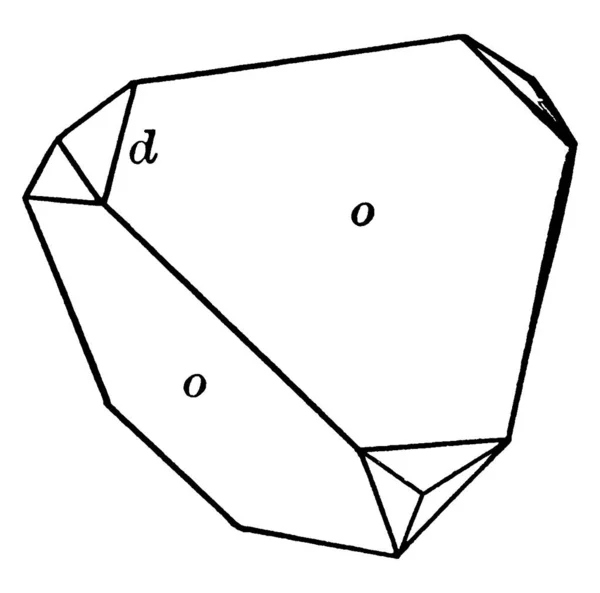 Tetrahedron Onikiyüzlünün Kombinasyonu Klasik Çizgi Çizimi Veya Gravür Çizimi — Stok Vektör