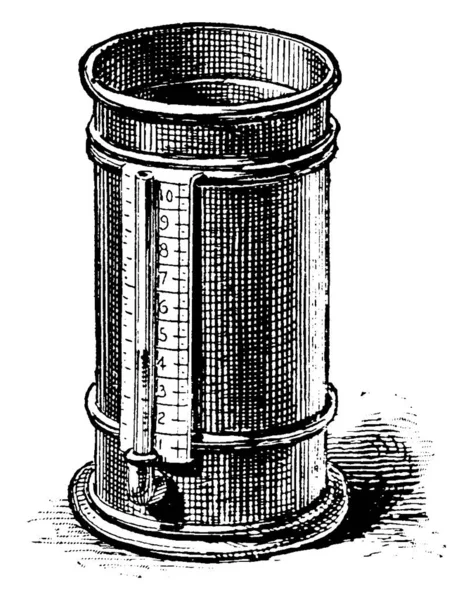 Instrumento Forma Cilíndrica Con Escala Graduada Para Recoger Medir Cantidad — Vector de stock