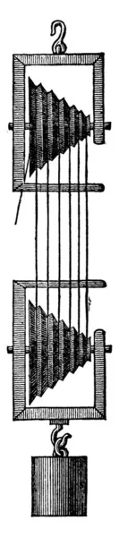 Construcción Una Estructura Tal Manera Que Las Ruedas Sucesivas Giren — Archivo Imágenes Vectoriales