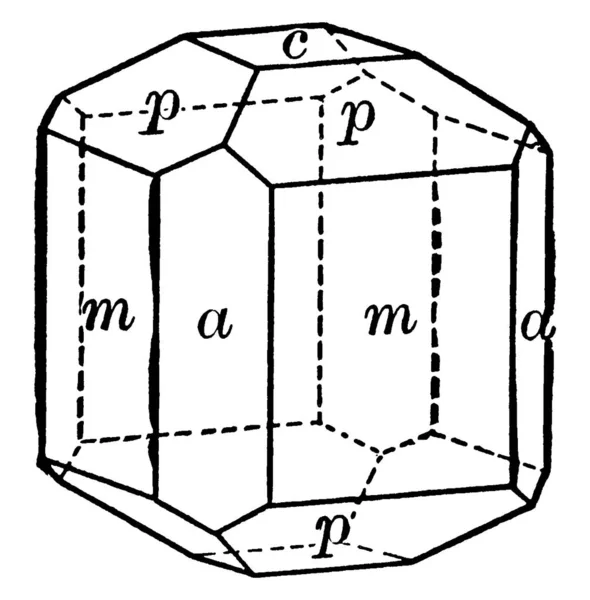 ヴェスヴィアナイト Vesuvianite または青のケイ酸塩鉱物 ヴィンテージ線画または彫刻のイラストである — ストックベクタ