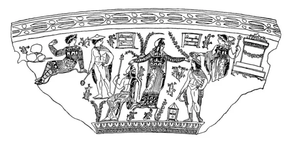 페르세우스는 제우스의 아들이자 그리스 신화에서 아르고스의아 크리시 우스의 나였다 그림을 — 스톡 벡터