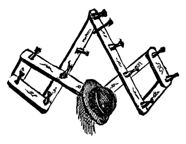 Типичное Изображение Стойки Каркаса Булавками Крючками Которых Можно Повесить Шляпы — стоковый вектор