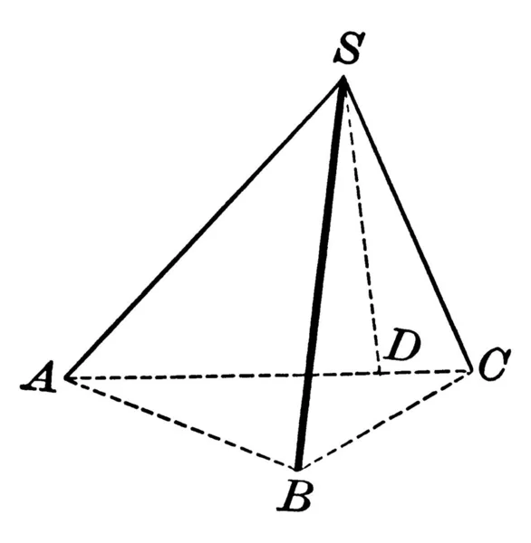三面角一种有三个面的多面体角 也称为三面角 老式线条画或雕刻插图 — 图库矢量图片