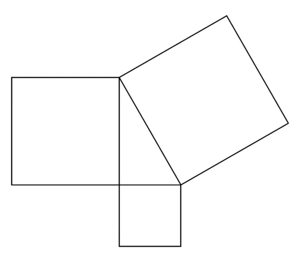 Pisagor Teoremini Kanıtlamak Için Kullanılabilecek Geometrik Yapı Bacakların Karelerinin Toplamı — Stok Vektör