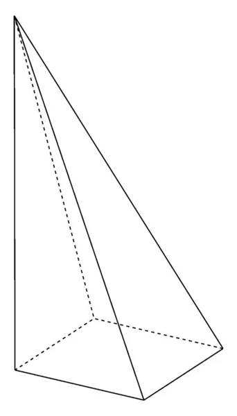 右端が隠された長方形のピラミッドが表示されます ベースは長方形で 顔はアイソセルの三角形 ヴィンテージラインの図面や彫刻イラストです — ストックベクタ