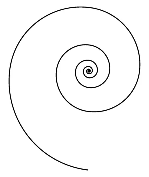 Curva Espiral Una Curva Que Extiende Desde Punto Mientras Aleja — Vector de stock