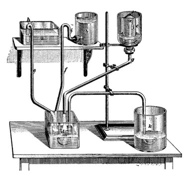 Çeşitli sifon, klasik çizgi çizimi veya kabartma resimlerini gösteren tipik bir gösterim.