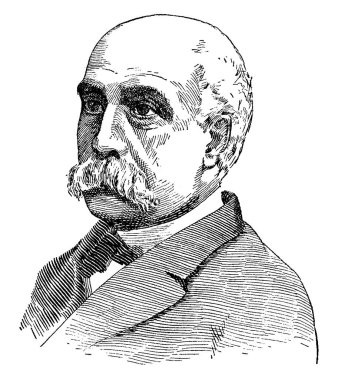 Francesco Crispi İtalyan politikacı, klasik çizim ya da gravür çizimi.