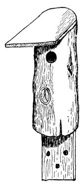 İçi boş bir yuvalama kutusu, klasik çizim ya da gravür çizimi.