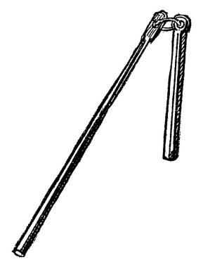 Bir enstrümanın uzun, iki elli, silindir başlı bir piyade silahı ve ayrıca daha kısa, metal bir kafaya sahip, kulağını parçalamak veya tahılları dövmek için kullanılan, eski model çizim ya da oyma çizim için kullanılan kısa bir silahı vardır. 