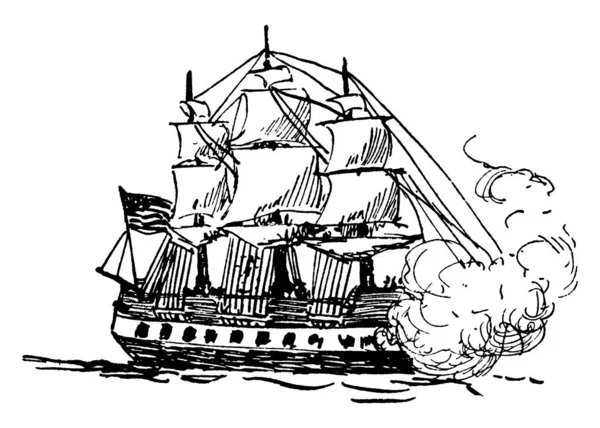 Типичное Изображение Судна Большой Лодки Перевозки Людей Грузов Морю Плавания — стоковый вектор