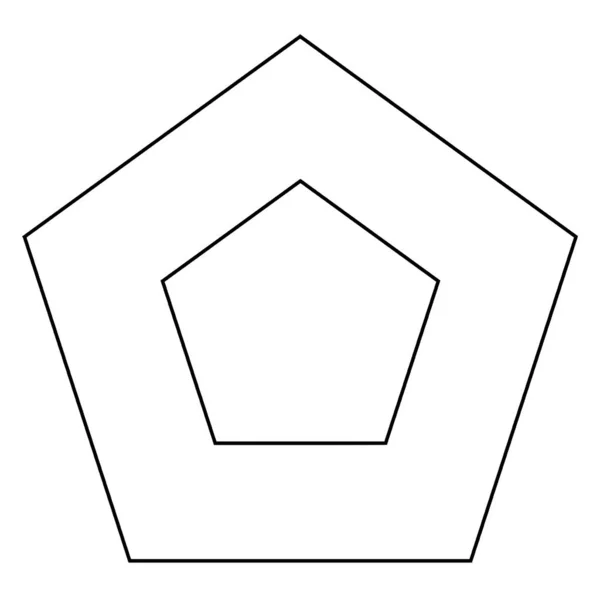 Dort Zeigen Sich Zwei Konzentrische Fünfeckige Formen Eine Form Liegt — Stockvektor