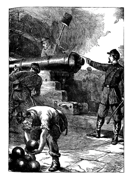 Försvar Vid Fort Sumter Det Byggdes Först Kölvattnet Kriget 1812 — Stock vektor
