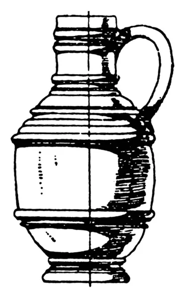 Este Jarro Bico Lábio Alemão Antigo Feito Cerâmica Que Foi — Vetor de Stock
