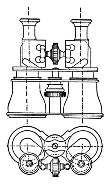 Una Representación Típica Binocular Boulanger Logró Producir Binocular Tipo Completamente — Vector de stock