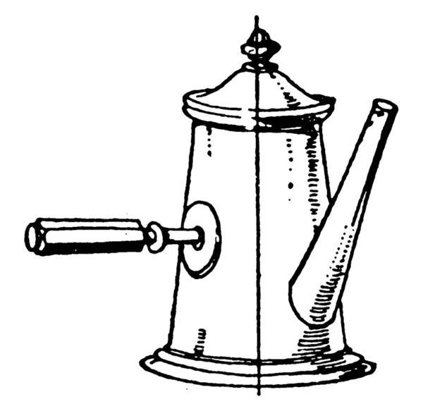 Турецкий Кофе Pipe Spout Pot Современный Кофейник Прямой Ручкой Сделанный — стоковый вектор