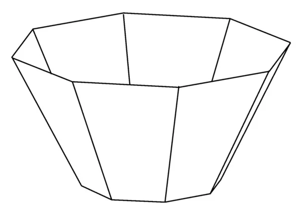 이것은 모양의 피라미드입니다 다각형은 가지고 그릇처럼 생겼습니다 빈티지선 그리기 일러스트 — 스톡 벡터