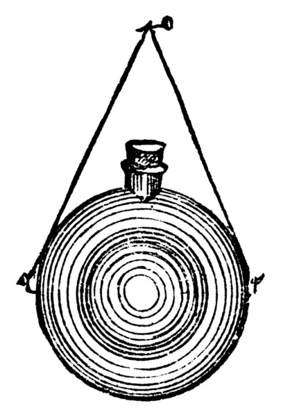 Canteen Nádoba Pro Přepravu Likéru Pití Vinobraní Čáry Kreslení Nebo — Stockový vektor