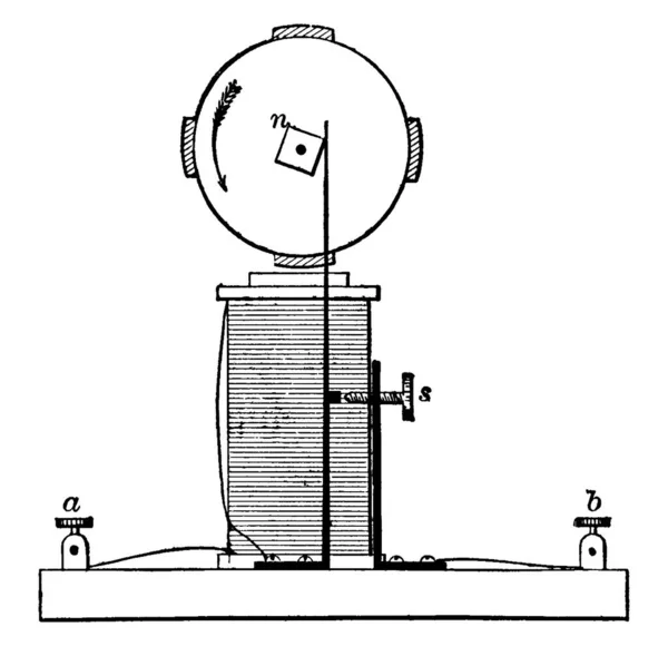 Типове Зображення Електродвигуна Який Використовує Квадратний Гайку Залучення Електромагніту Який — стоковий вектор