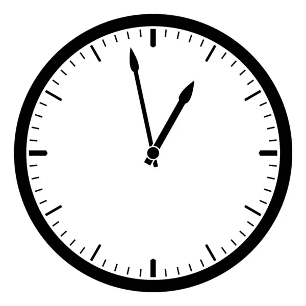 時間と分の手で12時間ラウンドウォールクロック 時間を表示12 ヴィンテージライン図面や彫刻イラスト — ストックベクタ